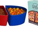 CrockPockets Blue & Red Reusable Silicone Slow Cooker Dividers  6Qt Divider Set (2-Pack), Non-Stick, Leak-Resistant, BPA-Free, Dishwasher Safe + Free Digital Cookbook!