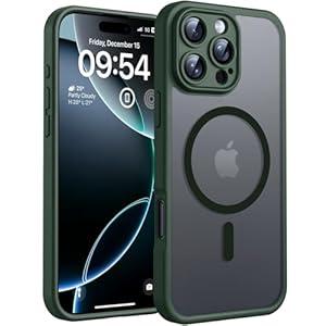 TOCOL Magnetic for 16 Pro Alpine Green Case, Upgraded Full Camera Protection, Compatible with Magsafe, Drop Protection, Translucent Matte Back Bumper for iPhone 16 Pro 6.3-Inch (Alpine Green)