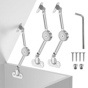 2 Pack lid Fixed Hinges for 50 lb Wooden Boxes, Toy Box Soft Closing, lid Support Hinges Heavy Duty, Upper Cabinets & RV Cabinets up and Down, in The Range of 0-110