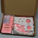 3 Pieces Fun Hamster Guinea Pig Hideout Kit Include PVC Hamster House, Rainbow Bridge, Seesaw DIY Exercise Playhouse for Rats Mouse Small Animals(Small,Pink)