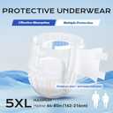 Bariatric Adult Diapers 5XL Women&Men of Deodorization,Medical Waist 64-85IN 8 PCS/Box,Absorb Effectively Disposable Underwear with Tabs,Fixed Firmly Incontinence Underwear Advanced Technology DU001