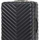Kenneth Cole REACTION Madison Square Lightweight Hardside Chevron Expandable Spinner Luggage, Black, (28-Inch Checked)