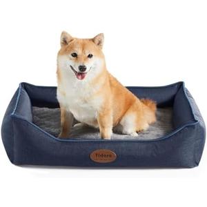 Tidore Orthopedic Dog Bed Medium Size Dogs, Durable Egg Crate Foam Sofa Pet Bed with Washable Removable Cover, Waterproof Lining, Dog Bed for Medium Dogs, Navy, 26.4"
