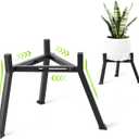 Metal Plant Stand Indoor Outdoor- Anti-Rust Metal Plant Stand, Stable Corner Plant Stands Fits 5.9 to 8.7 Inches Pots, Adjustable Heavy Duty Plant Pot Flower Holder for Patio, Garden, Home, Black - 1 Pack