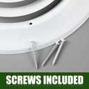 Therwen 1 Pcs 12 Inch Round Vent Cover, White Round Ceiling Diffuser with Screws HVAC Vent Duct Cover Replacement Exhaust Fan Covers for Home Office Kitchen Ventilation Use, Outer Dimensions 15-15/16"