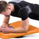 Core Trainer Plank Board - Multifunctional Orange Leather Fitness Board with free iOS/Android App for Full Body Fitness while Playing GamesWatching Videos