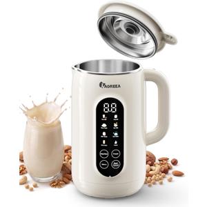 IAGREEA 10-in-1 Nut Milk Maker Machine 304 Stainless Steel Lid BPA Free, 35oz Soy Milk Maker for Homemade Milkshake/Nut/Oat/Plant-Based Drink, 10 Blades Blenders with Delay Start/Boil Water/Self Clean