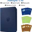 Premium Zip Card Binder, Fabmaker 9 Pocket Trading Card Binder, PU Cover Zipper Card Collection Album, Sturdy 360 Side-Loading Card Folder Holder for Game & Sports Cards, Navy Blue, 9 Pocket - 13.9" x 10.5"