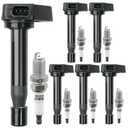 UF242 Ignition Coil Pack 30520-P8E-A01 and Iridium Spark Plugs 4503 Set of 2 Fit For Honda Accord 2000-2007 Odyssey 1999-2007 2008-2010 EX LX Pilot 2003-2008 Ridgeline 2006-2008 Acura MDX TL V6