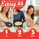 Gourmia 8 Electric Crepe Maker Nonstick Ceramic Surface, One-Touch Operation, Includes Batter Tray, Compact & Easy to Clean, Crepe, Pancake & Tortilla Maker
