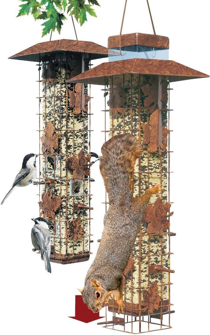 Perky-Pet Squirrel Be Gone Caged Bird Feeder [Set of 2]