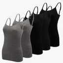 BQTQ 5 Pcs Women's Camisole Tank Top Undershirt Spaghetti Strap Basic Camisoles M/L