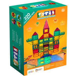 Tytan TILES 220-Piece SUPERSIZED Magnetic Tiles Building Set, 1000s of Creations, Large 3D Castles, Massive Vehicles, & Rocket Ships, Kids STEM Toy, Architecture, Innovative Play, Ages 3 and Up