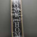 Outdoor 2in1 Welcome Sign for Front Porch Standing 45"X9" Long Vertical Leaner Tall Wood Framed Modren Rustic Farmhouse Large Home Sweet Home Signs Front Door For Outside Decor (Wood Black)