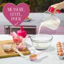 Paris Hilton 9-Piece Measuring Set, Durable Plastic Measuring Cups and Spoons With Funnel and Leveler, Dishwasher Safe, Pink