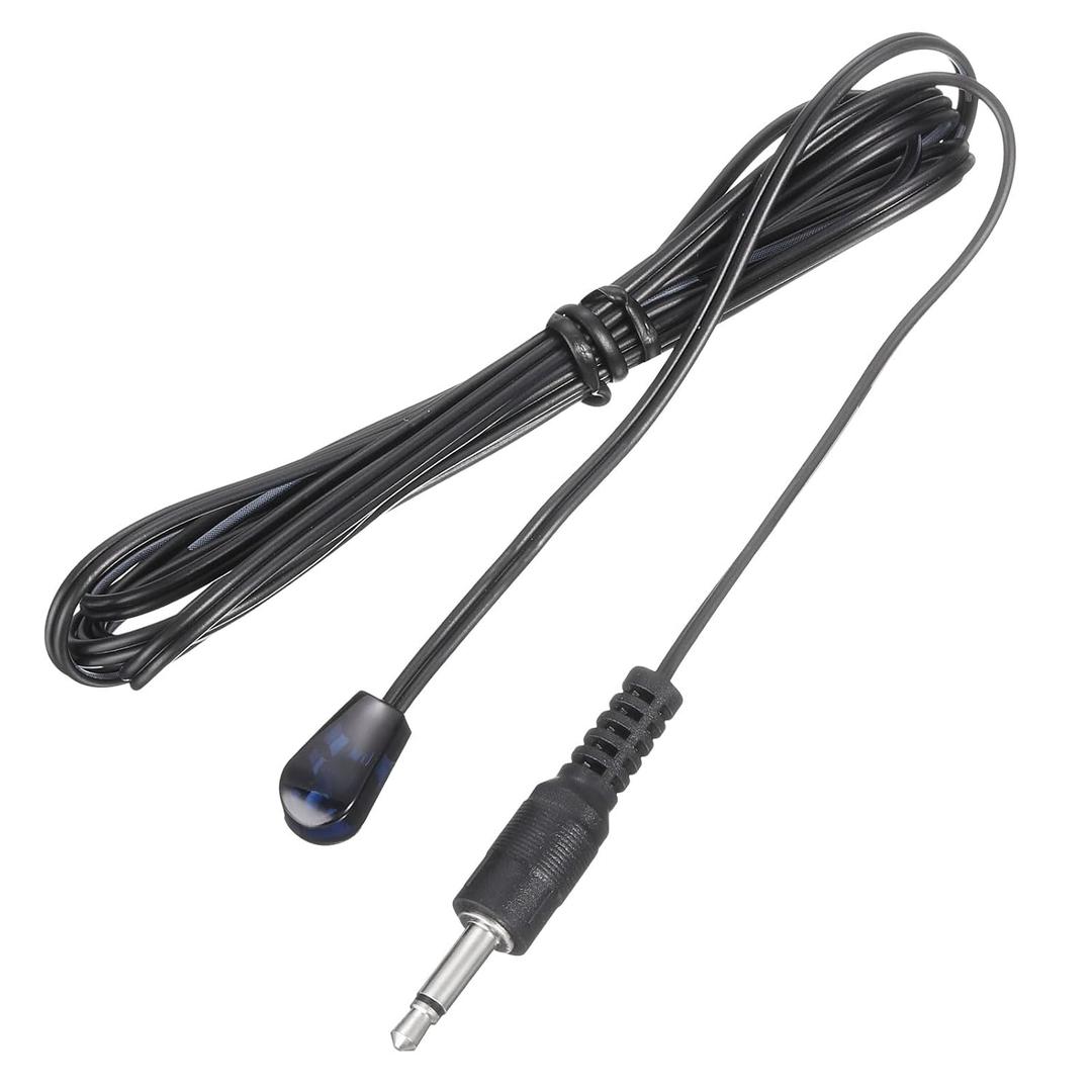 MECCANIXITY IR Infrared Emitter Sensor Receiver,Extension Cable 1.5m(4.9ft) Length 3.5mm Jack Single Black with Blue Head Pack of 1 (1.5m,3.5mm, Black, Blue)
