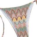 SHENHE Women's 2 Piece Swimsuit Floral Print Halter Tie Side Triangle Bikini Set (M)