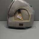 WINDRACING Cat Bed - Cat Cave House Tent with Washable Cushioned Pillow, Soft Kitten Beds, Pet Furniture (Large, Beige) (L(17.5 x 17.5 x 17.5 Inch))