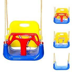 IFOYO 3-in-1 Convertible Kids Swing Seat with Detachable High-Back Support, Secure Indoor Outdoor Playground Swing for Kids