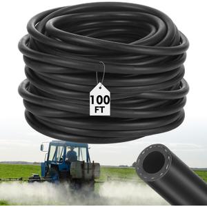 Epdm Garden Rubber Hose 3/8 Inch x 100 ft, Heavy Duty sprayer Hose 145 Psi Kink Resistant, General Purpose Air Water Chemical Resistant for Landscaping Agriculture Irrigation Industrial Use