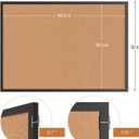 Cork Board Bulletin Board 48 x 36, Black Wood Framed Corkboard, Office Board for Wall, Large Notice Pin Board, 46" x 32"