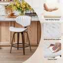 Counter Height Bar Stools, 24" Swivel Barstools with Backs, 1 Pack White, Set of 1