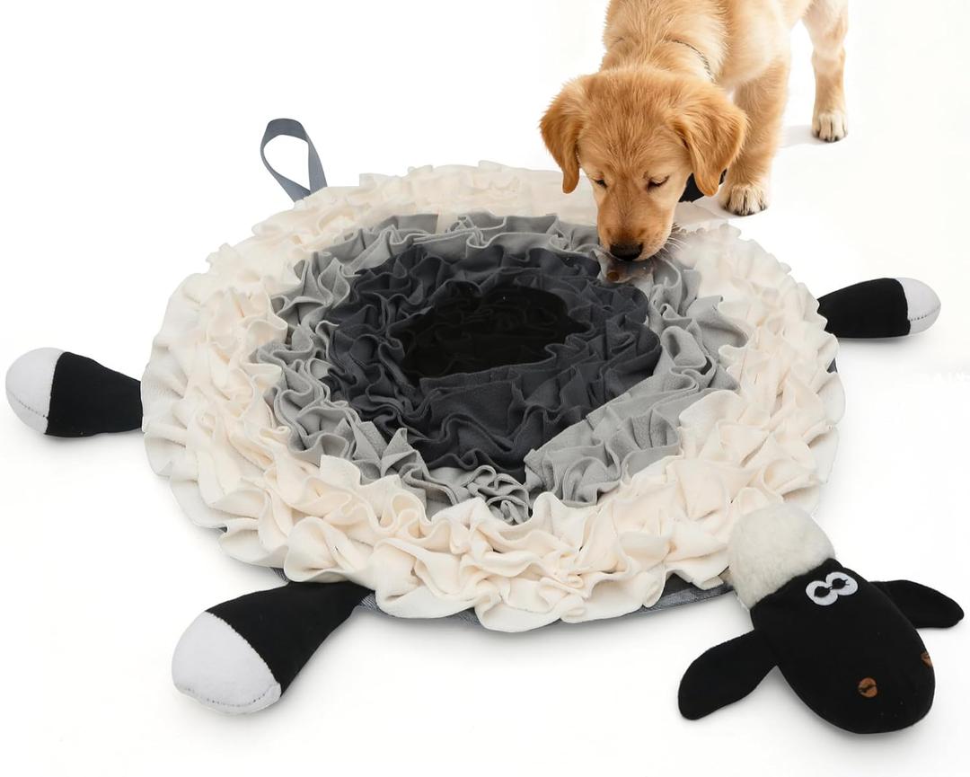Snuffle Mat for Dogs - Interactive Feeding & Smell Training Toy, Puzzle Slow Feeder for Large, Medium & Small Dogs, Keeps Them Busy, Fun Treat Dispenser & Enrichment Toy (White)
