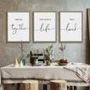 Houmury Framed Set of 3 And So Together They Built A Life They Loved Above Bed Wall Decor Wall Art for Farmhouse Home Bedroom Kitchen Living Room Wood Signs (Brown,12"x16")