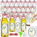 24 Set Mini Plastic Olive Oil Bottles 1. 7 oz Tiny Small Clear Empty Condiment Dispenser Bottles with Tip Cap, Pour Spout Lids and Labels for Milk Juice Sauce Storage for Baby Shower Party Favors