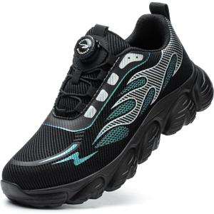 Steel Toe Work Shoes for Men and Women Lightweight Comfortable Industrial & Construction Work Safety Sneaker Black (Black) 46