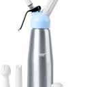 Professional Whipped Cream Dispenser Charger,Aluminum Body 1-Pint / 500 ml,Cream Maker with 3 Plastic Decorating Tips and 1 Cleaning Brush