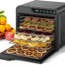 Food Dehydrator, 8-Tray Stainless Steel Jerky Dehydrator, 625W Food Dryer with Adjustable Timer & Temperature, 165F dehydrators for Jerky, Dog Treats, Herbs, Fruit, and Yogurt (50 Recipes)