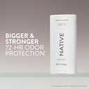 Native Aluminum Free Deodorant, Santal & Leather, Large Size Stick, 72 Hour Odor Control, for Women & Men, Contains Naturally Derived Ingredients, 3.1 oz