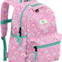 Kids Backpacks For Girls & Boys, Elementary School Bookbag, 14" H, For Kids 3-6 (Rainbow Pattern)