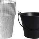 12 Pack Grease Bucket Liner and 1 Pack Black Bucket Griddle Accessories, Grease Catcher Cup Liner for Traeger Traeger Pro Series, Pit Boss, Pellets Smoke, Grill Accessories Drip Tray Liner