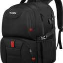 HILUSEN Extra Large Backpack for Men 50L, Insulated Cooler Lunch Box Backpack, Water Resistant 17inch Travel Laptop Work Bookbag with USB Charging Port,Black