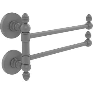 Allied Brass P1000-GTB-2 Prestige Skyline Collection 2 Swing Arm Towel Rail, Matte Gray