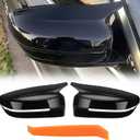 Glossy Black Mirror Cover Caps Rearview Side Mirror Covers Fit for BMW G20 G21 G30 G31 G11 G12 G14 G15 G16 2017 2018 2019 2020 2021 2022 Left Driver Side Right Passenger Side-2 PCS