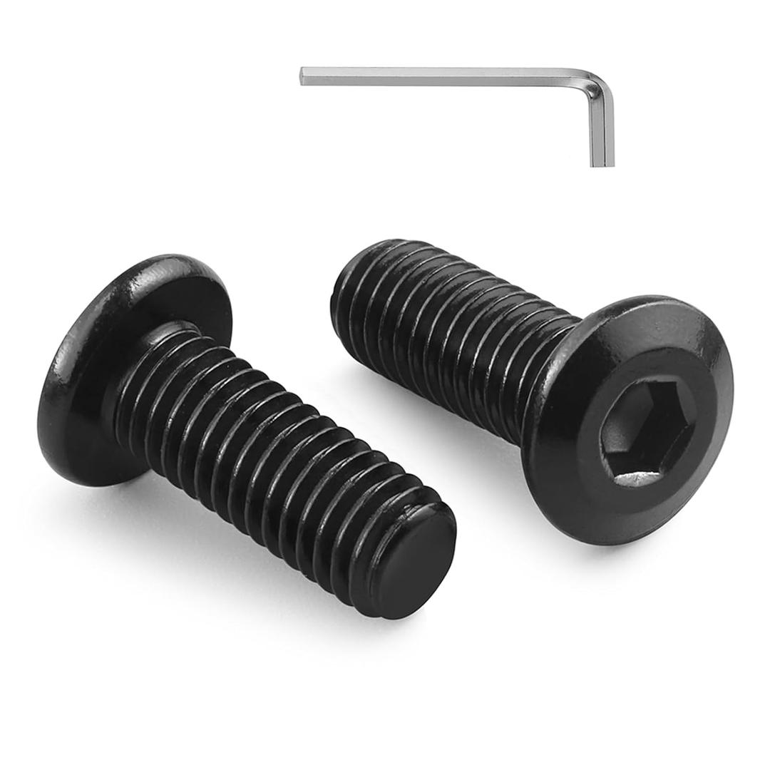 50Pcs 1/4-20 Bolt, 1/4-20 x 5/8" Flat Head Hex Socket Cap Screws, 304 Stainless Steel 18-8 Furniture Bolts, Black Zinc Finish, Full Thread (with Hex Spanner)