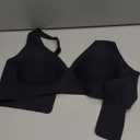 OEAK Womens Deep V Bras Wireless Comfortable Bra Supportive No Underwire Bras Tshirt Push Up Bralettes Plunge Seamless Bra (Small, Black)