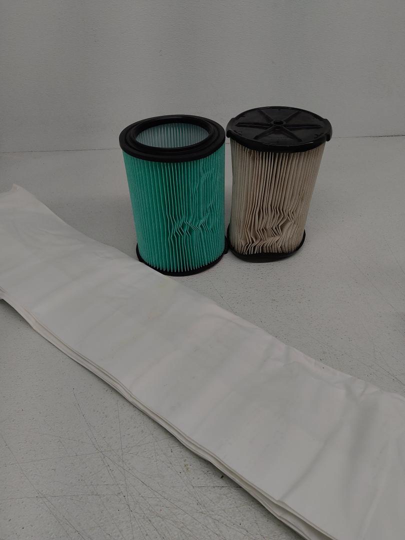 ECOMAID VF6000 5-Layer Pleated Replacement Filter Compatible with Ridgid 5-20 Gallon Wet Dry Vacuums WD5500 WD0671 WD6425 WD7000 WD1280 WD1851 WD1680 WD1956 RV2400A 1400RV RV2600B (2 Filters + 4 Bags)