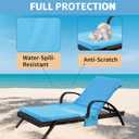 Outdoor Chaise Lounge Cushion Covers Only (Not Includes Cushion), 80x26x3 Inch Patio Cushion Slipcovers Waterproof Anti-Slip Lounge Chair Replacement Cover with Zipper Ties (Sky Blue)