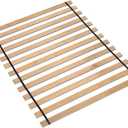 Signature Design by Ashley Wooden Mattress Support Bunkie Board Roll Slat with Nylon Cord, Full, Beige