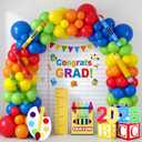 166 Pcs Pre-k Graduation Balloon Arch Kit Preschool Graduation Balloon Arch Large Inflatable Pencil Crayon Balloons Abc Alphabet Blocks Backdrop for Back to School Celebration Party Decor