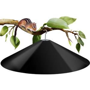 24-inch Large Squirrel Proof Bird Feeders for Outside Hanging,Outdoor Squirrel Baffles for Bird Feeders Pole, Bird House Guard for Outdoor Shepherds Hook, Black Color