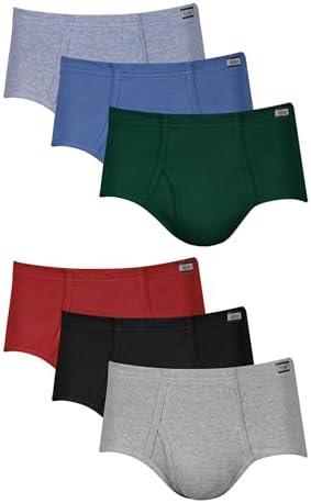Hanes Men's Underwear Briefs, Cotton Mid Rise Briefs, Covered Waistband, Moisture Wicking, Multi-Pack Size M