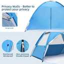 COVACURE 2026 New Upgraded Beach Tent Sun Shelter for 3-4 Person - UPF 50+ UV Protection Beach Shade, Waterproof & Lightweight, Easy Setup Portable Sun Canopy for Camping, Fishing, Beach(Blue)