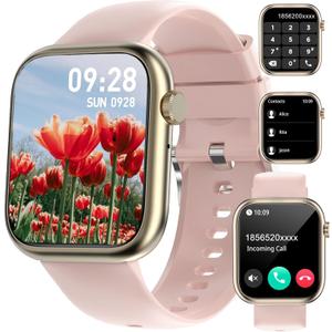 GADIXY Smart Watches for Women Answer/Make Calls, 1.83" HD Fitness Watch with Heart Rate/Sleep Monitor, 110 Sports Activity Trackers, IP68 Waterproof, Women Smartwatch for Android/iOS,Pink