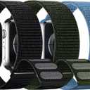 SimpleThings Compatible with Kids Apple Watch Bands, Nylon Hook and Loop for K12 Boy Girl Small Wrist iWatch Series 9 8 7 6 5 4 3 SE SE2 SE3 (Black&CapeBlue&ArmyGreen)