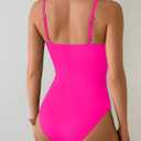 One Piece Swimsuit for Women with Metal Ring Swim Suit Sexy Bathing Suit Cutout Monokini 2026 (Pink, S)
